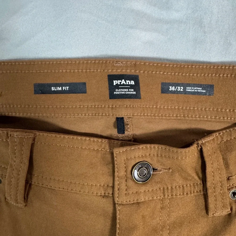 Prana Brion Slim Pant II Mens 36x32 (Fits 35x31) Brown Recycled Nylon Stretch - Picture 3 of 8